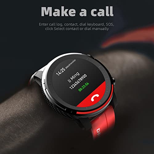 KESOTO 1.28 "Smartwatch Smart Watch Rastreador de Ejercicios de Presión Arterial - Blanco, Rojo,