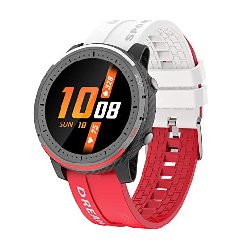 KESOTO 1.28 "Smartwatch Smart Watch Rastreador de Ejercicios de Presión Arterial - Blanco, Rojo,