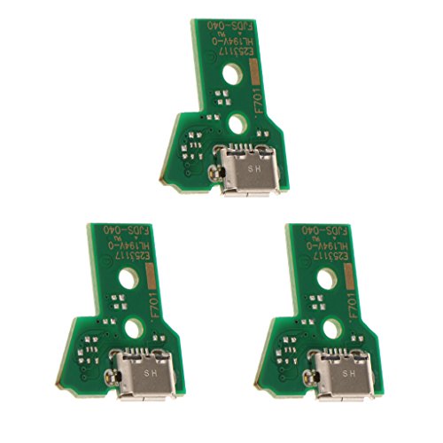 KESOTO 3Pack 12Pin Conector Puerto de Carga USB Placa de Zócalo para Sony PS4 Pro Dualshock 4 Controlador Inalámbrico (JDS-040)