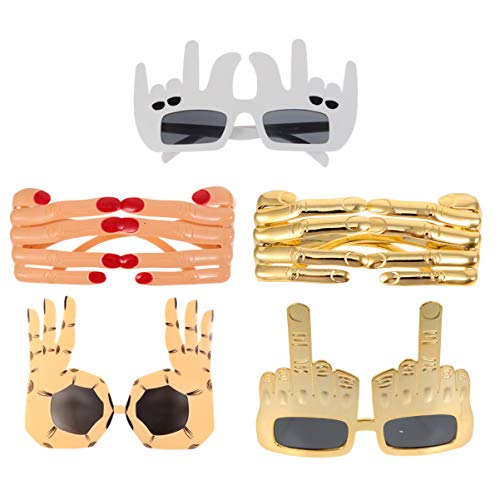 KESYOO 5 Piezas de Halloween Anteojos Divertidos Surtidos en Forma de Dedo con Los Ojos Vendados Gafas Disfraz Broma Prop para Fiesta de Disfraces Cosplay