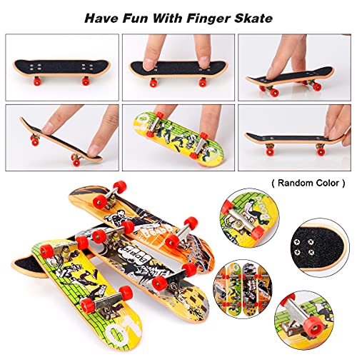 KETIEE 4 Piezas Finger Skateboard, Fingerboard Mini Diapasón Patineta de Dedo Skate Boarding Toy Monopatines de Juguete para Dedos Juegos de Deportes Kids