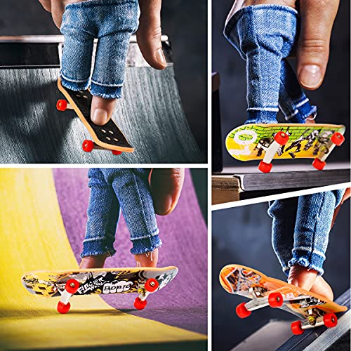 KETIEE 4 Piezas Finger Skateboard, Fingerboard Mini Diapasón Patineta de Dedo Skate Boarding Toy Monopatines de Juguete para Dedos Juegos de Deportes Kids