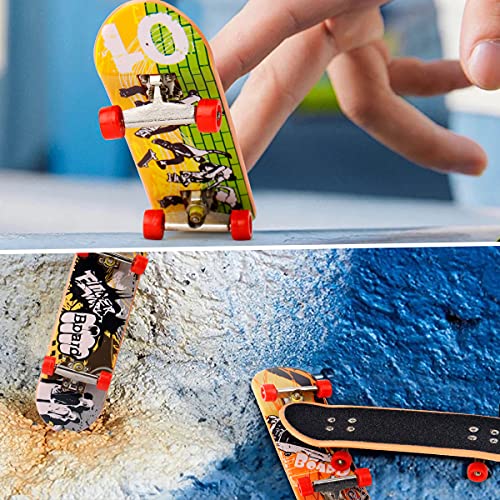 KETIEE 4 Piezas Finger Skateboard, Fingerboard Mini Diapasón Patineta de Dedo Skate Boarding Toy Monopatines de Juguete para Dedos Juegos de Deportes Kids