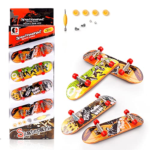 KETIEE 4 Piezas Finger Skateboard, Fingerboard Mini Diapasón Patineta de Dedo Skate Boarding Toy Monopatines de Juguete para Dedos Juegos de Deportes Kids