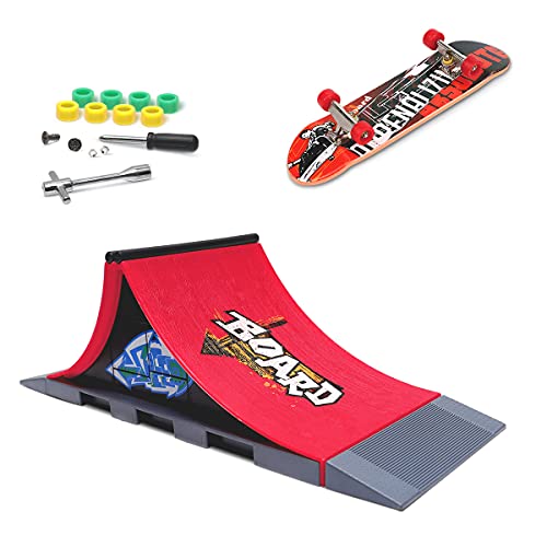 KETIEE Finger Skate Park Kit Juego de minimonopatín de Dedo con rampa y Otros Accesorios Diapasón de rampa Parque Juguete para Niños (A)