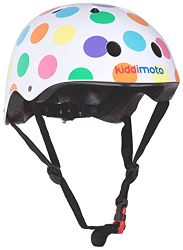 KIDDIMOTO Casco Bicicleta Completamente Ajustabl - Bici Casco para Infantil y Niños para Patinete, Ciclismo, Scooter, Bicicleta de Equilibrio y Monopatin - Puntos de Pastel - S (48-53cm)