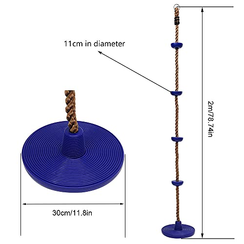 Kids Outdoor Climbing Swing, Backyard Swing Equipment, Cuerda de 200 cm con Asiento de Columpio de Disco de 30 cm, Accesorios de Patio para niños, Columpio de Patio Trasero de árbol al Aire Libre