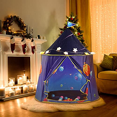 Kids Space Play Tent, Playhouse Plegable para Interior y Exterior Carpa de Juguete Emergente Portátil con Bolsa de Transporte para Niños Regalo para Niños, Niñas y Niños Pequeños