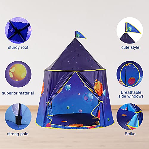 Kids Space Play Tent, Playhouse Plegable para Interior y Exterior Carpa de Juguete Emergente Portátil con Bolsa de Transporte para Niños Regalo para Niños, Niñas y Niños Pequeños