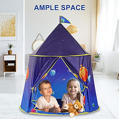 Kids Space Play Tent, Playhouse Plegable para Interior y Exterior Carpa de Juguete Emergente Portátil con Bolsa de Transporte para Niños Regalo para Niños, Niñas y Niños Pequeños