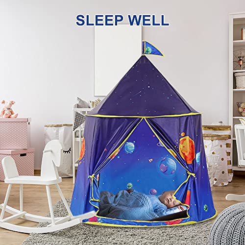 Kids Space Play Tent, Playhouse Plegable para Interior y Exterior Carpa de Juguete Emergente Portátil con Bolsa de Transporte para Niños Regalo para Niños, Niñas y Niños Pequeños