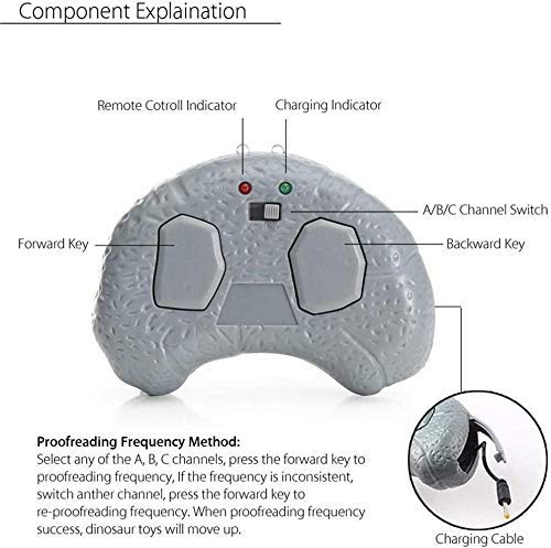 Kids Toy Electronic Pet Remote Control Robot Dinosaur Moving Walking Roaring Dinosaur Remote Control Electronic with Light Sound 25X6.5×14 cm (Color : A) (B)