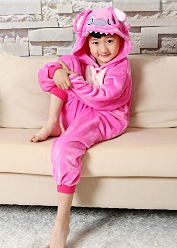 Kigurumi - Pijama de animales de niños para carnaval, Halloween, fiesta de cosplay, unisex, talla XXS/2-3 años, color rosa