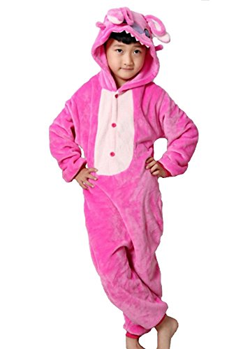 Kigurumi - Pijama de animales de niños para carnaval, Halloween, fiesta de cosplay, unisex, talla XXS/2-3 años, color rosa