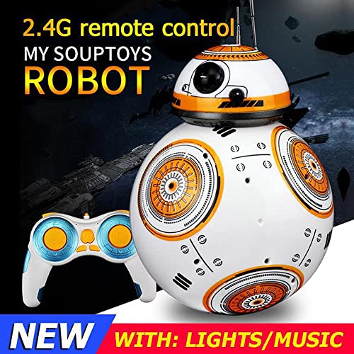 Kikioo Actualización Inteligente RC BB 8 Robot 2.4g Control Remoto Figura de acción Star Wars BB8 Ball Droid Robot Modelo Telerobot Sound Intelligen Toys Coche para niños Niños 3+