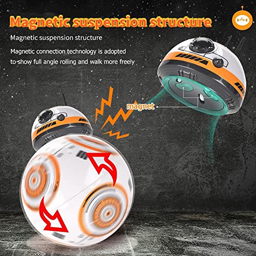 Kikioo Actualización Inteligente RC BB 8 Robot 2.4g Control Remoto Figura de acción Star Wars BB8 Ball Droid Robot Modelo Telerobot Sound Intelligen Toys Coche para niños Niños 3+