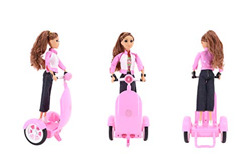 KING JUGUETES Muñeca Fashion Patinadora Hoverboard RC con Mando Radiocontrol. Muñeca Articulable con Vespa con Movimiento, Vestidos y Accesorios. Juguete para Niñas y Niños a Partir de 3 Años.