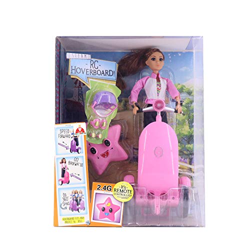 KING JUGUETES Muñeca Fashion Patinadora Hoverboard RC con Mando Radiocontrol. Muñeca Articulable con Vespa con Movimiento, Vestidos y Accesorios. Juguete para Niñas y Niños a Partir de 3 Años.