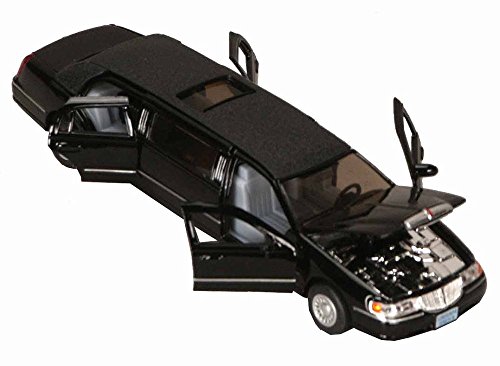 Kinsmart 1/38 Scale Diecast 1999 Lincoln Town Car Stretch Limousine in Color Black by kinsmart [Toy] (English Manual)