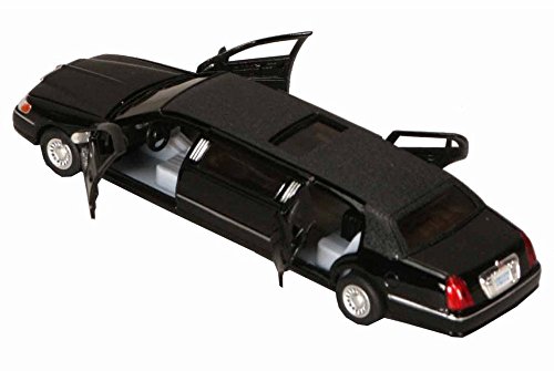 Kinsmart 1/38 Scale Diecast 1999 Lincoln Town Car Stretch Limousine in Color Black by kinsmart [Toy] (English Manual)