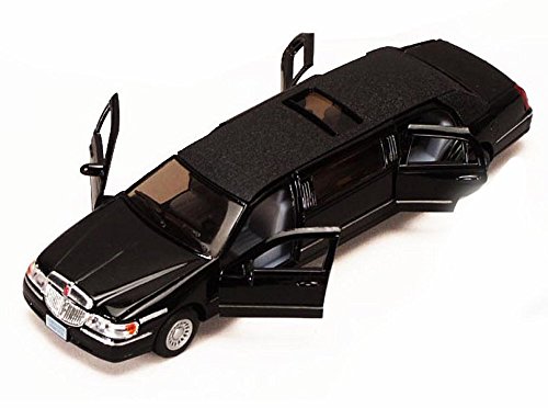 Kinsmart 1/38 Scale Diecast 1999 Lincoln Town Car Stretch Limousine in Color Black by kinsmart [Toy] (English Manual)