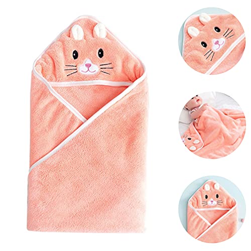 Kisangel Toalla de Baño de Bebé de Animal de Dibujos Animados Toalla con Capucha Recién Nacido Ropa de Cama Manta para Cuna Cochecito Cama Suministros Rosa