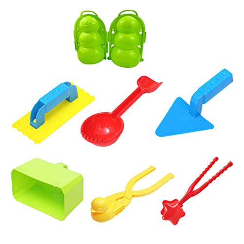 Kit de Fabricante de Bolas de Nieve, Clips de Nieve para niños Pala de Nieve 7 unids Invierno al Aire Libre Nieve Juego Juguetes Juegos de Nieve Juguete - Color al Azar