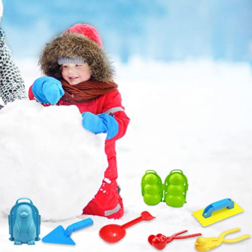 Kit de Fabricante de Bolas de Nieve, Clips de Nieve para niños Pala de Nieve 7 unids Invierno al Aire Libre Nieve Juego Juguetes Juegos de Nieve Juguete - Color al Azar