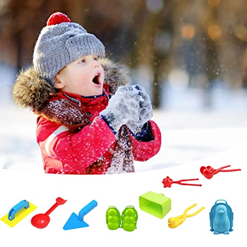 Kit de Fabricante de Bolas de Nieve, Clips de Nieve para niños Pala de Nieve 7 unids Invierno al Aire Libre Nieve Juego Juguetes Juegos de Nieve Juguete - Color al Azar