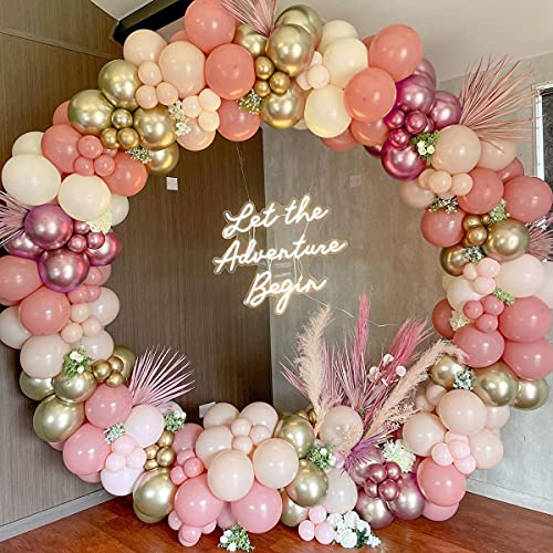 Kit de Guirnaldas con Globos Rosa, 98 Piezas Arco de Globos Rosa y Oro Globos de Cumpleaños, Guirnaldas de Globos para Cumpleaños Decoraciones de Fiesta para Boda Decoracion, Baby Shower Decoraciones