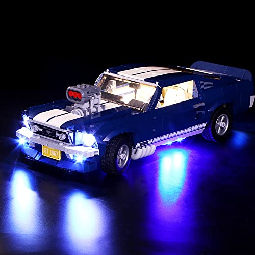 Kit de iluminación LED Compatible con Ford GT Mustang Modelo - para Lego 10265 Modelos DE Bloqueo - Excluyendo Modelos Lego