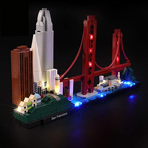 Kit De Iluminación Led para Architecture San Francisco-Compatible con Ladrillos De Construcción Lego Modelo 21043(NO Incluido El Modelo)