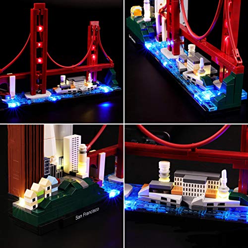 Kit De Iluminación Led para Architecture San Francisco-Compatible con Ladrillos De Construcción Lego Modelo 21043(NO Incluido El Modelo)