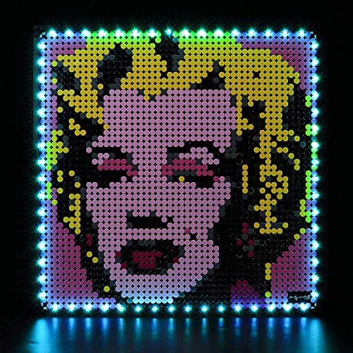 Kit de iluminación LED para Marilyn Monroe de Andy Warhol-Compatible con el modelo de bloque de construcción LEGO 31197-juego Lego no incluido