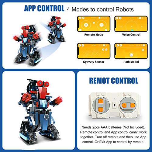 Kit de Juguetes Stem de 349 Piezas, Juego de Robots Educativos de Control Remoto para Niños, para Niños y Niñas de 8 años en Adelante, Robótica Recargable DIY Construye Kits de Aprendizaje