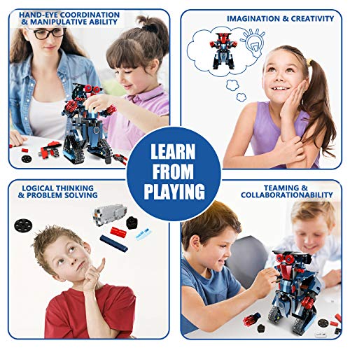 Kit de Juguetes Stem de 349 Piezas, Juego de Robots Educativos de Control Remoto para Niños, para Niños y Niñas de 8 años en Adelante, Robótica Recargable DIY Construye Kits de Aprendizaje