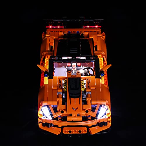 Kit de Luces LED para Coche Deportivo Lego 42093 Chevrolet Corvette ZR1, Juego de iluminación de conexión USB Compatible (Solo Luces, no Modelos Lego)