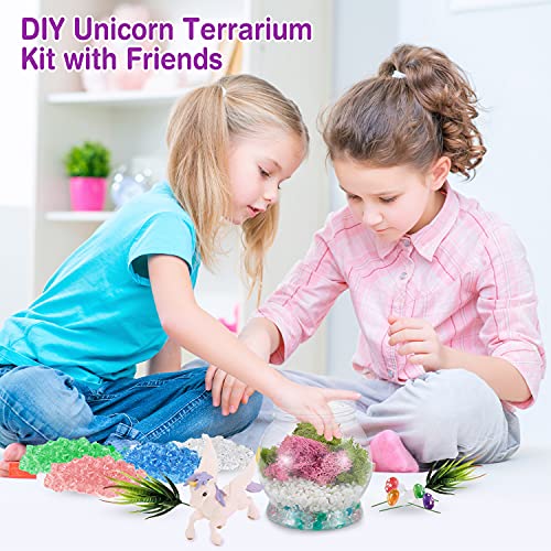 Kit de terrario para niños de 4 a 9 años de edad, diseño de unicornio, decoración de dormitorio