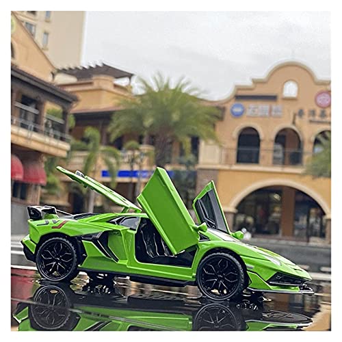 Kit Juguetes Coches Metal Resistente 1:32 Coche Modelo De Aleación De Imitación para Aventador SVJ Coche Deportivo con Sonido Y Juguete De Coche De Metal Ligero Maravilloso Regalo (Color : Verde)