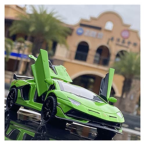 Kit Juguetes Coches Metal Resistente 1:32 Coche Modelo De Aleación De Imitación para Aventador SVJ Coche Deportivo con Sonido Y Juguete De Coche De Metal Ligero Maravilloso Regalo (Color : Verde)