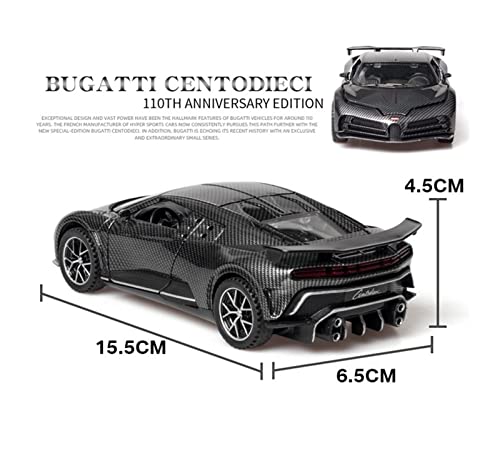 Kit Juguetes Coches Metal Resistente 1:32 para Versión Bugatti 110th Anniversary Supercar Model Vehicle Alloy Collection Maravilloso Regalo