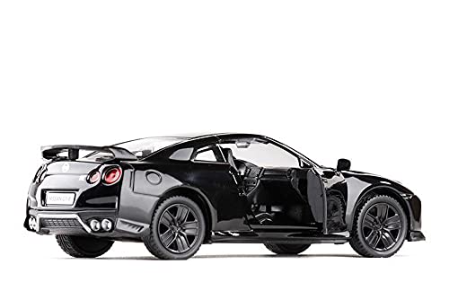 Kit Juguetes Coches Metal Resistente 1:36 Diecast Alloy Metal Collection Modelo De Coche Deportivo para Nissan GTR R35 Pull Back Toys Vehículo Maravilloso Regalo (Color : Negro)