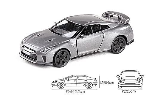 Kit Juguetes Coches Metal Resistente 1:36 Diecast Alloy Metal Collection Modelo De Coche Deportivo para Nissan GTR R35 Pull Back Toys Vehículo Maravilloso Regalo (Color : Negro)