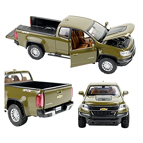 Kit Juguetes Coches Metal Resistente Diecast 1:32 para Chevrolet Colorado ZR2 Modelo De Sonido Y Luz Coches Modelo De Aleación Pantalla Colección para Adultos Maravilloso Regalo (Color : Verde)