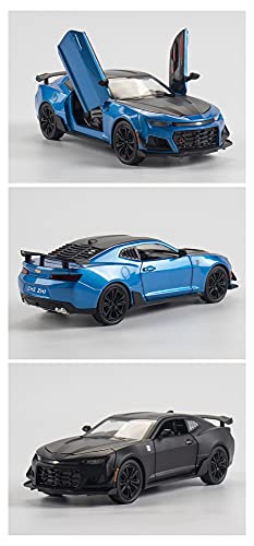 Kit Juguetes Coches Metal Resistente Modelo De Coche Fundido A Presión De Aleación 1:24 para Chevrolet Camaro, Coche Deportivo De Juguete De Simulación Maravilloso Regalo (Color : Azul)