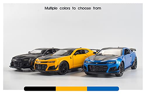 Kit Juguetes Coches Metal Resistente Modelo De Coche Fundido A Presión De Aleación 1:24 para Chevrolet Camaro, Coche Deportivo De Juguete De Simulación Maravilloso Regalo (Color : Azul)