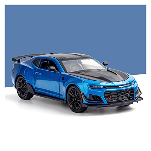 Kit Juguetes Coches Metal Resistente Modelo De Coche Fundido A Presión De Aleación 1:24 para Chevrolet Camaro, Coche Deportivo De Juguete De Simulación Maravilloso Regalo (Color : Azul)