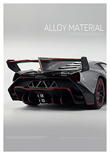 Kit Juguetes Coches Metal Resistente Modelo De Coche Fundido A Presión De Aleación 1:24 para Coche Deportivo De Juguete De Simulación Lamborghini Veneno Maravilloso Regalo (Color : Gris)