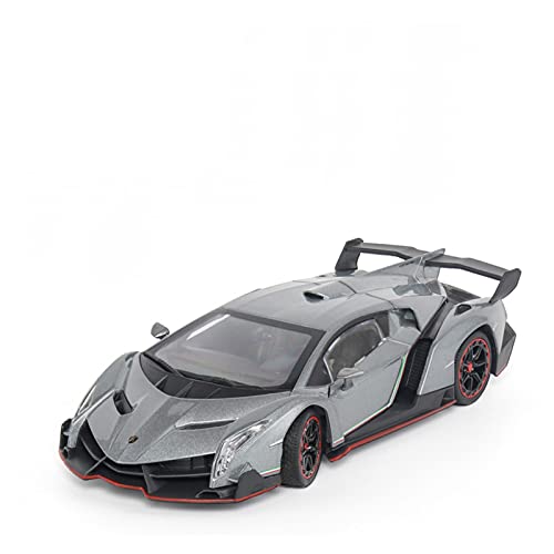 Kit Juguetes Coches Metal Resistente Modelo De Coche Fundido A Presión De Aleación 1:24 para Coche Deportivo De Juguete De Simulación Lamborghini Veneno Maravilloso Regalo (Color : Gris)