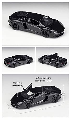 Kit Juguetes Coches Metal Resistente para Lamborghini Aventador LP700-4, Vehículo Extraíble 1:36, Modelo De Coche, Simulación De Aleación De Coche, Coche Educativo Maravilloso Regalo (Color : Negro)